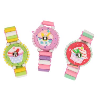 Houten Horloge Cupcake