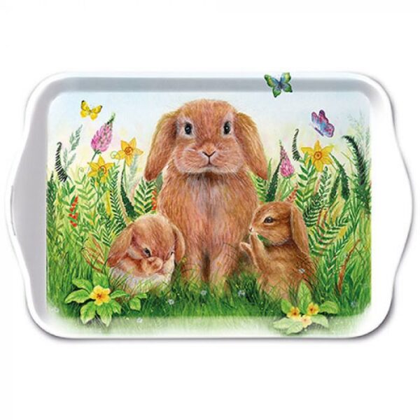 Ambiente Dienblad Melamine Rabbit Family 13x21cm