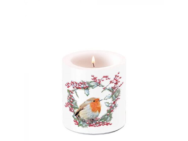 Ambiente Kaars Klein Robin In Wreath