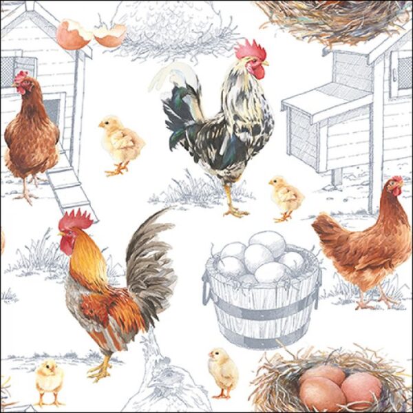 Ambiente Servetten Chicken Farm 25cm 20 Stuks