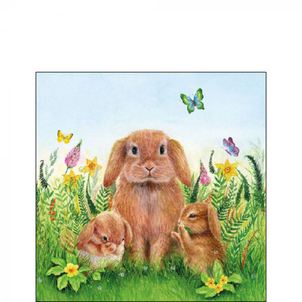 Ambiente Servetten Rabbit Family 25cm 20 Stuks