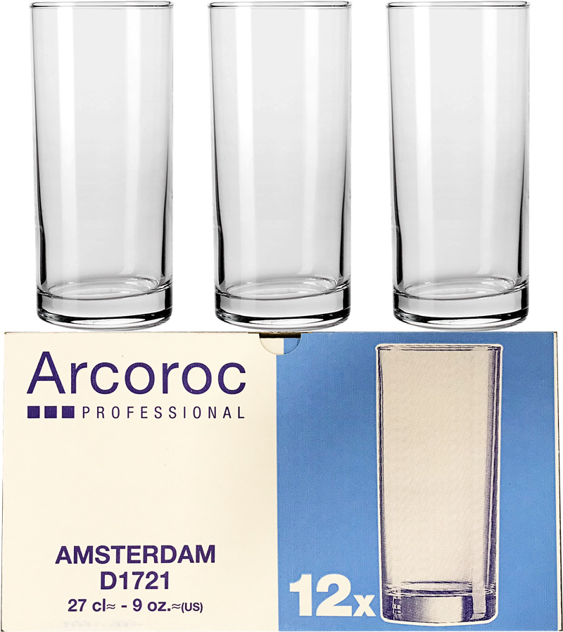 Arcoroc Longdrinkglas Amsterdam 270ml ( H13cm ) Doos A 12 Stuks