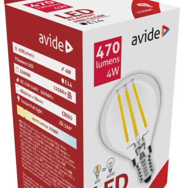 Avide LED Lamp Filament Mini Globe 4W E14 360° Extra Warmwit 2700K 470 Lumen