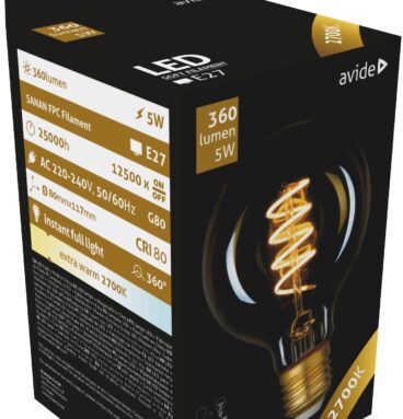 Avide LED Lamp Soft Filament G80 5W E27 2700K 360LM