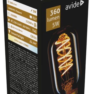 Avide LED Lamp Soft Filament T45 5W E27 2700K 360LM