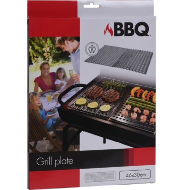 Barbecue Grill Plaat 2 Delig Rvs 46x30cm