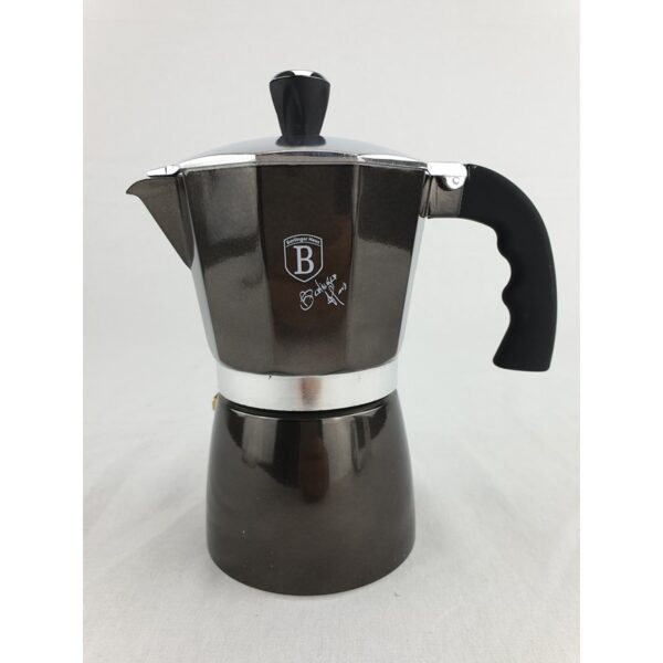 Berlingerhaus Espresso Maker Percolator 6 Kops Shiny Black Collection Aluminium