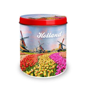 Bewaarblik Holland Tulpenveld Ø10x11