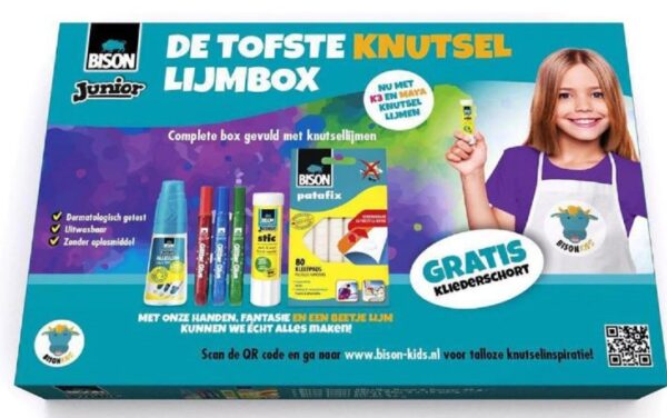 Bison Junior Knutsel Lijmbox Inclusief Kliederschort