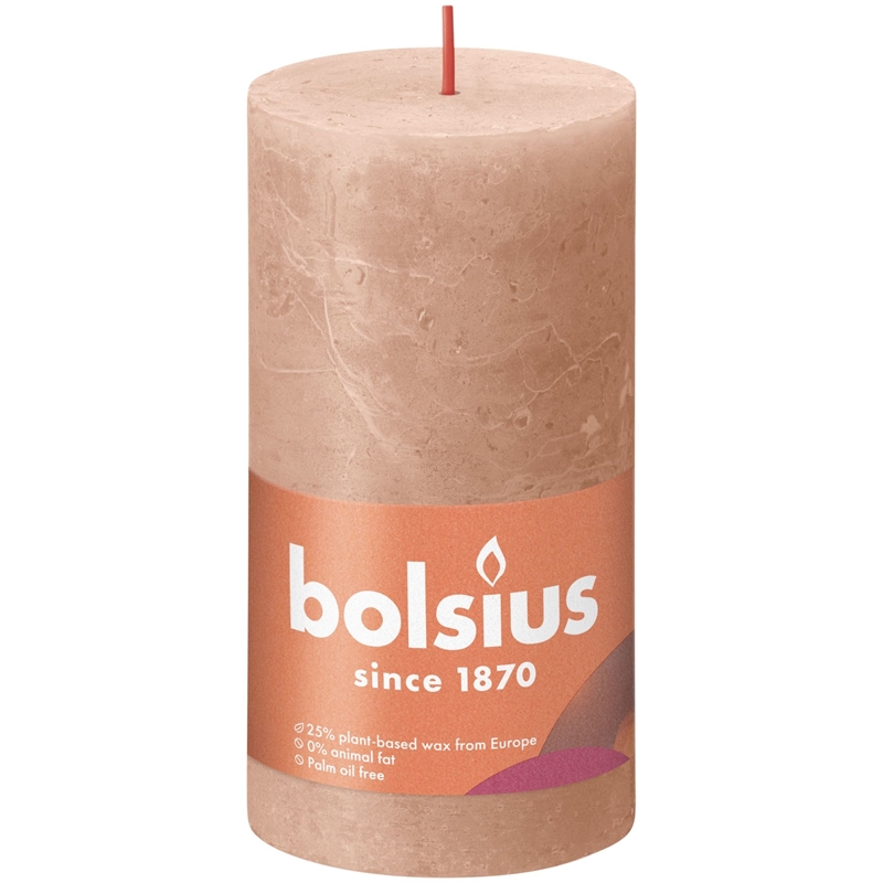 Bolsius Rustiek Stompkaars 130/68 Creamy Caramel - Romig Karame