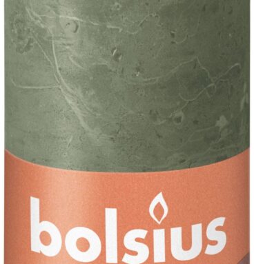 Bolsius Rustiek Stompkaars 130/68 Fresh Olive- Fris Olijf