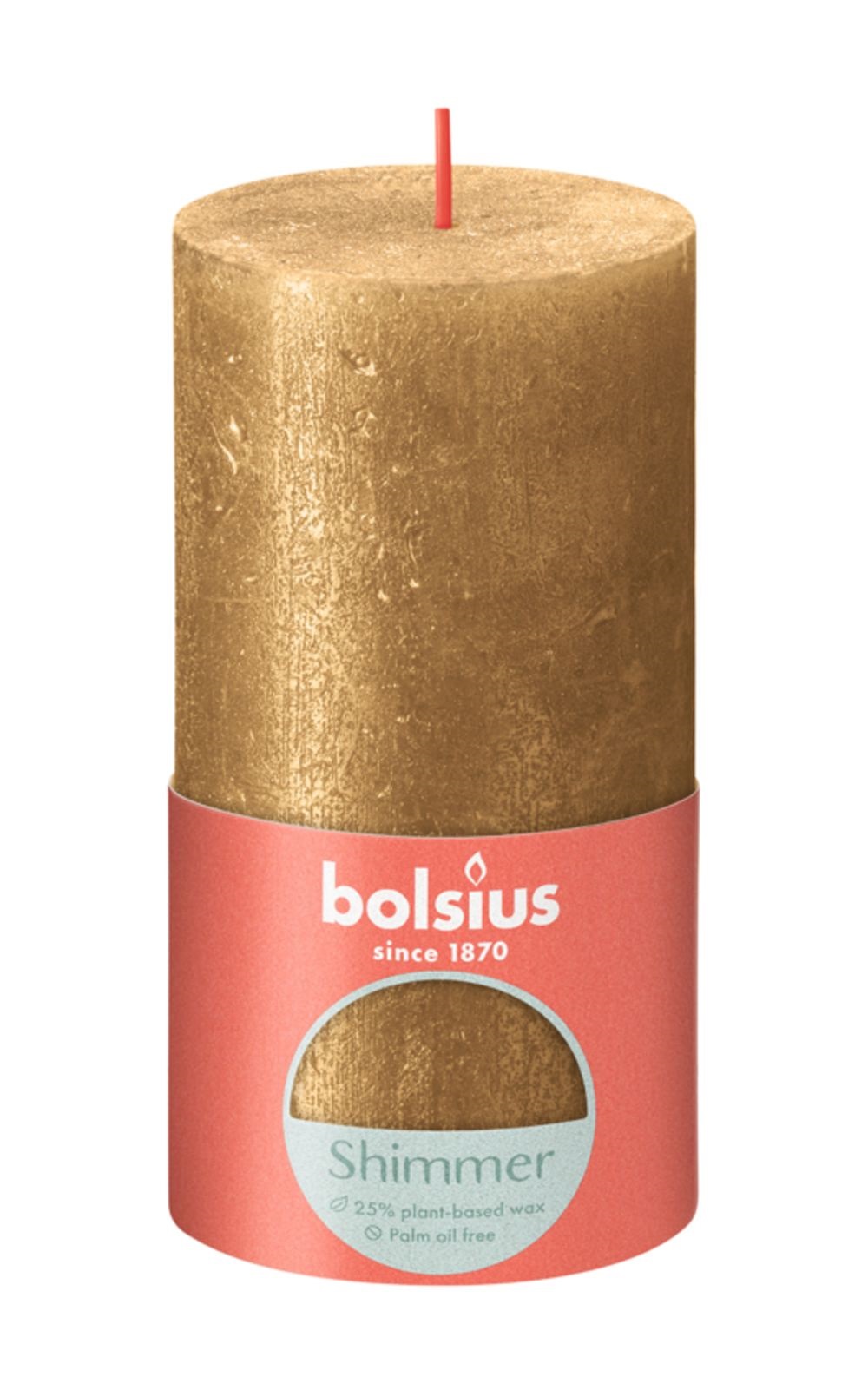 Bolsius Rustiek Stompkaars 130/68 Shimmer Gold