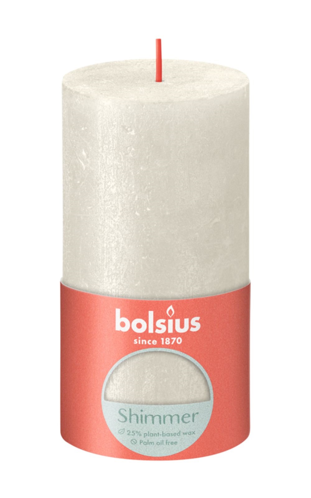 Bolsius Rustiek Stompkaars 130/68 Shimmer Ivory
