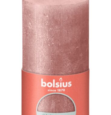 Bolsius Rustiek Stompkaars 130/68 Shimmer Pink