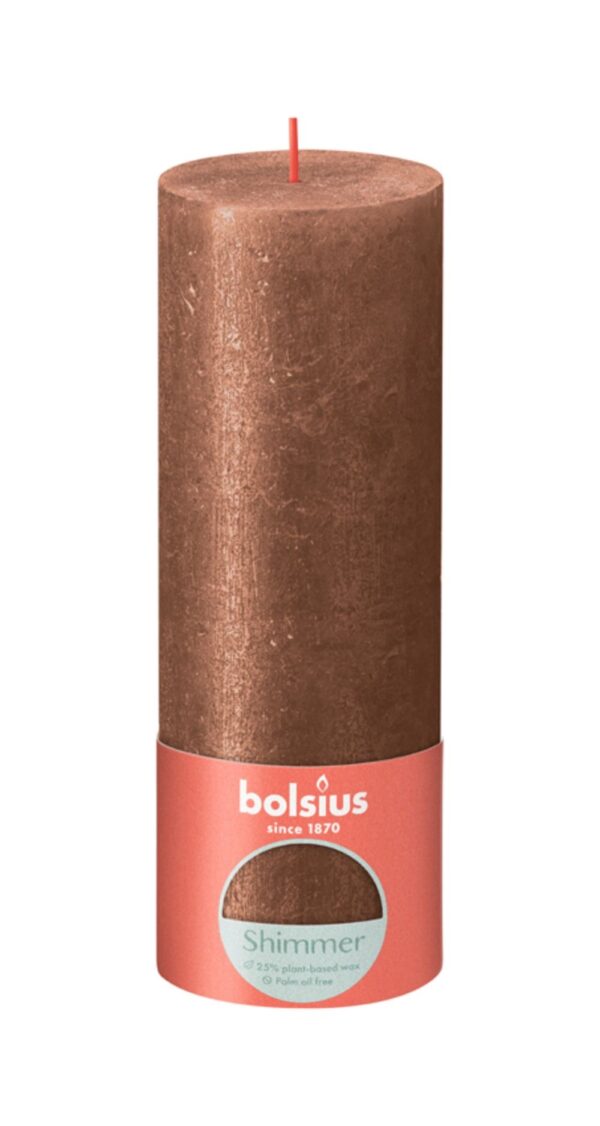 Bolsius Rustiek Stompkaars 190/68 Shimmer Copper