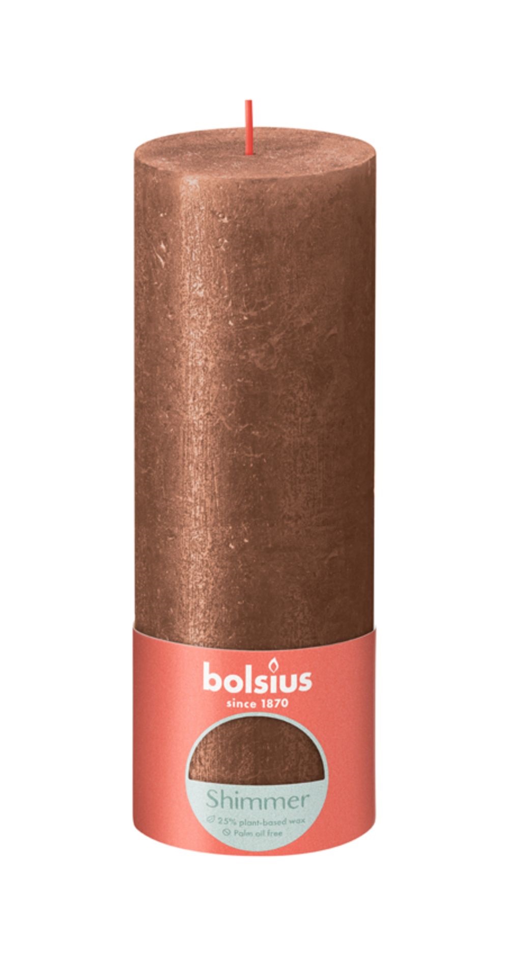 Bolsius Rustiek Stompkaars 190/68 Shimmer Copper
