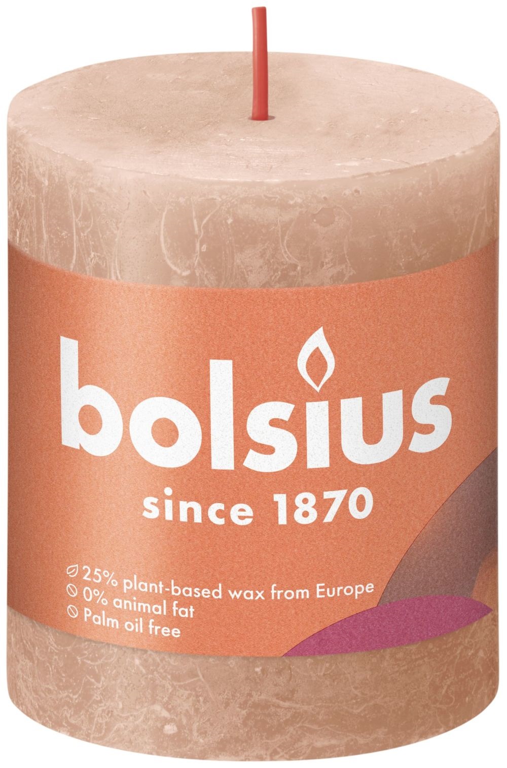 Bolsius Rustiek Stompkaars 80/68 Creamy Caramel - Romig Karame