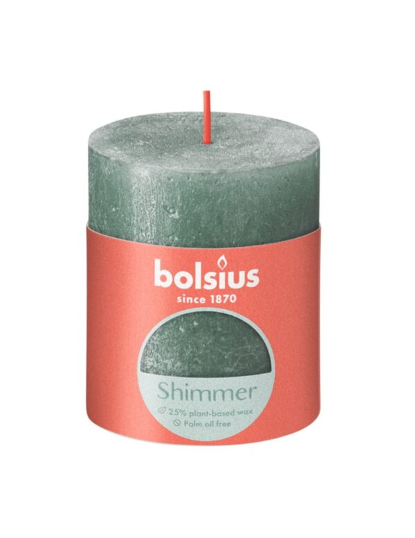 Bolsius Rustiek Stompkaars 80/68 Shimmer Oxid Blue