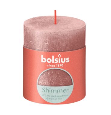 Bolsius Rustiek Stompkaars 80/68 Shimmer Pink