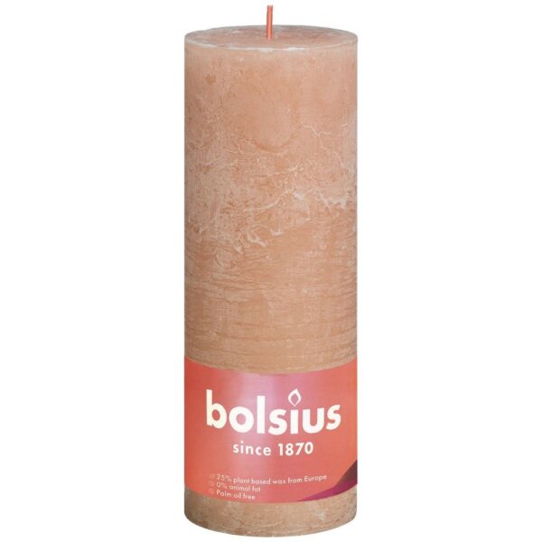 Bolsius Rustiek Stompkaars Shine Collection 190/68 Misty Pink- Nevelig Roze