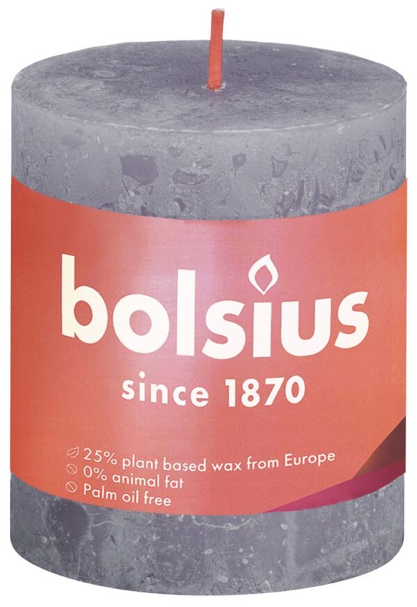 Bolsius Rustiek Stompkaars Shine Collection 80/68 Frosted Lavender-Bevroren