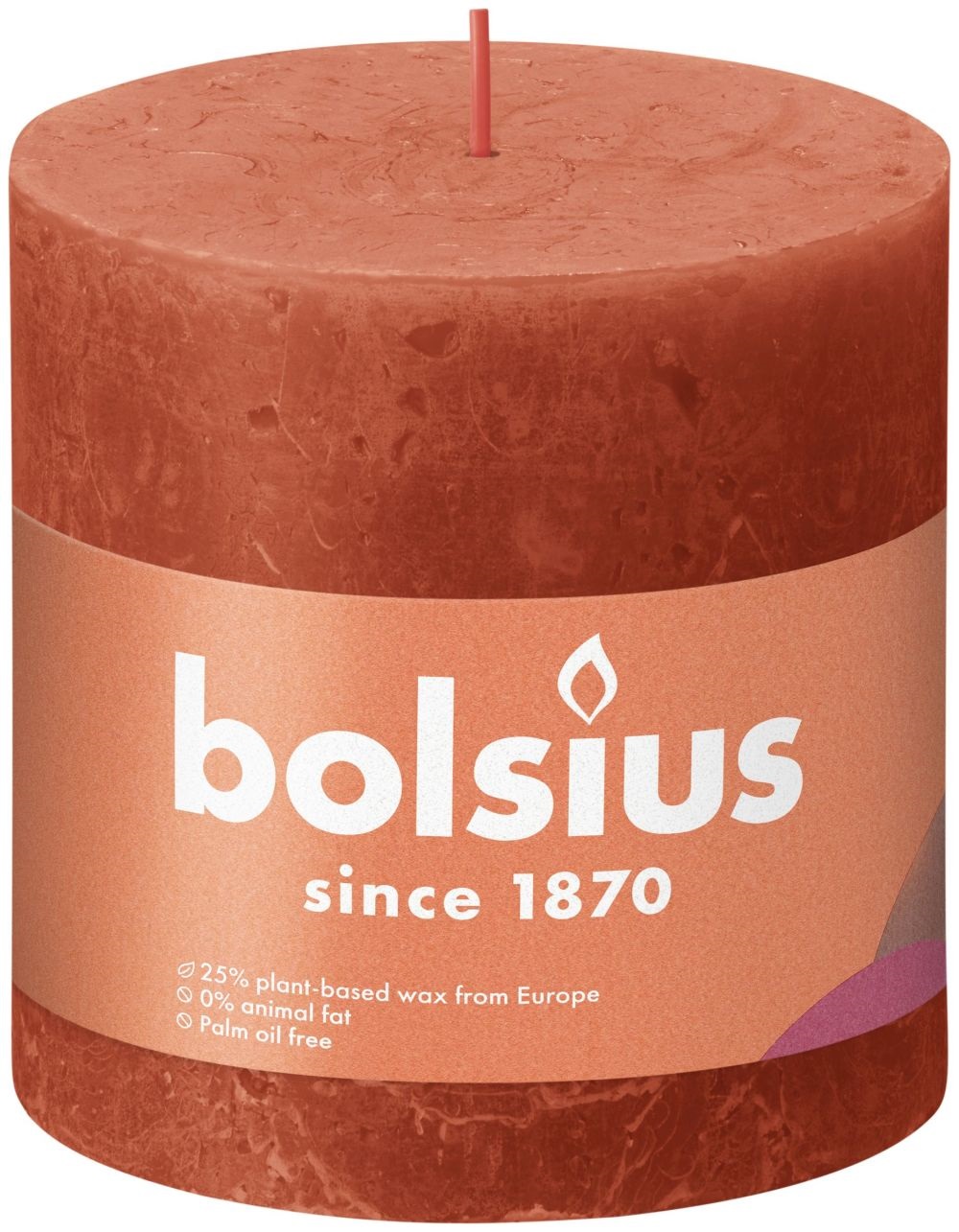 Bolsius Shine Collection Rustiek Stompkaars 100/100 Earthy Orange- Aards Oranje