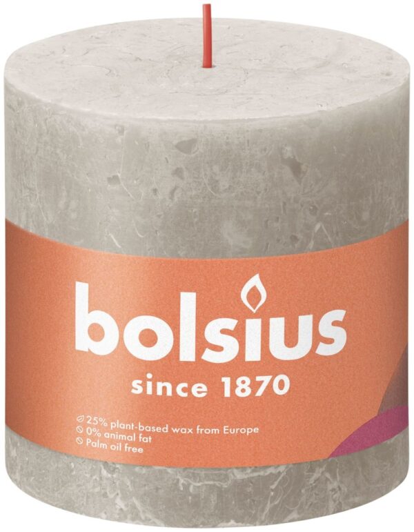 Bolsius Shine Collection Rustiek Stompkaars 100/100 Sandy Grey - Zandgrijs