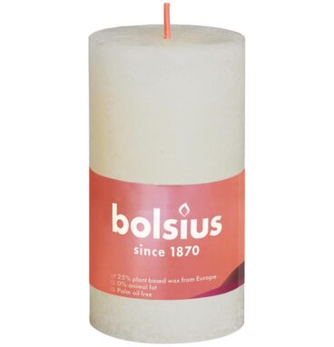 Bolsius Shine Collection Rustiek Stompkaars 100/50 Soft Pearl- Zacht Parel