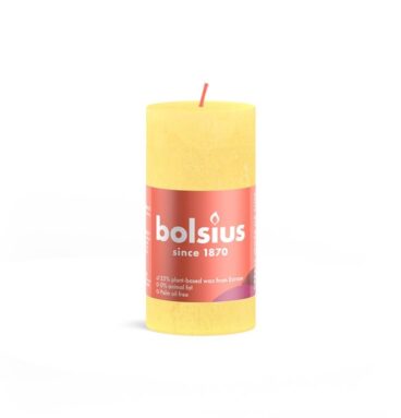 Bolsius Shine Collection Rustiek Stompkaars 100/50 Sunny Yellow