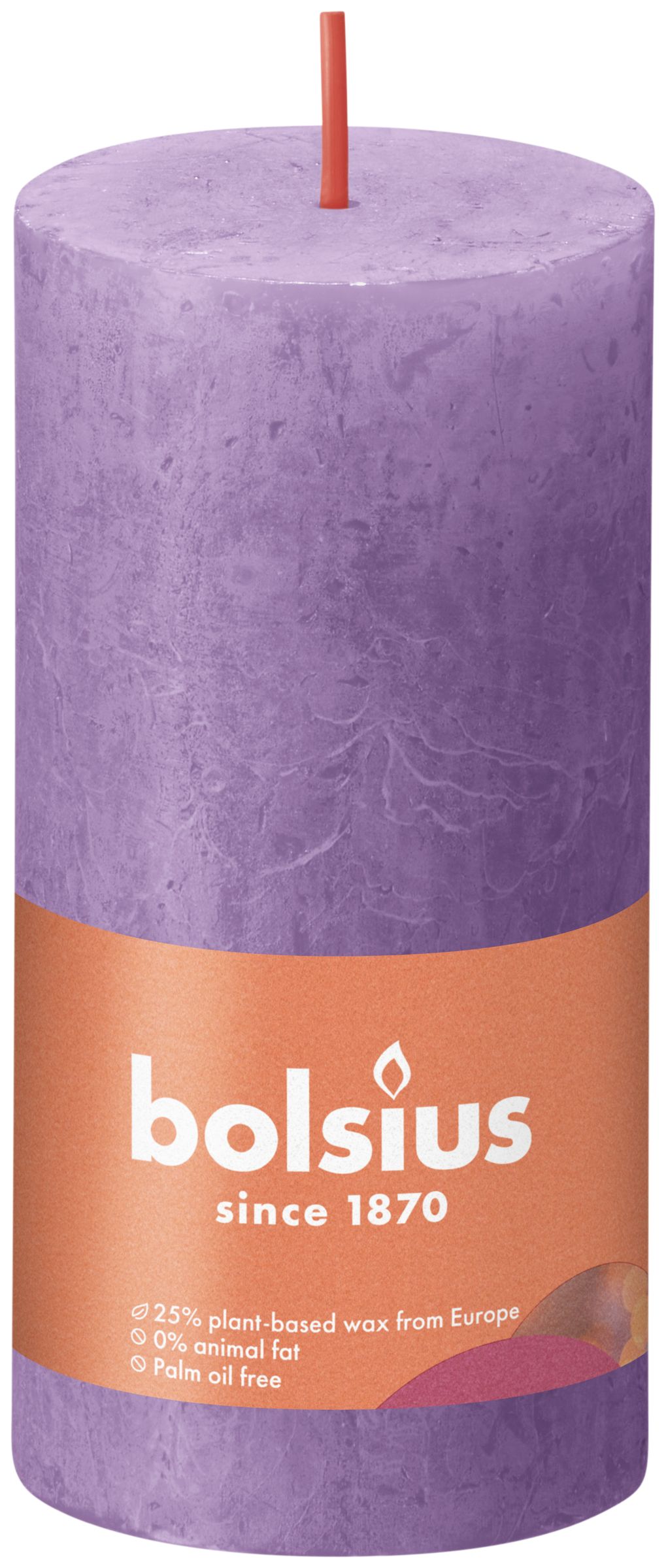 Bolsius Shine Collection Rustiek Stompkaars 100/50 Vibrant Violet ( Helder