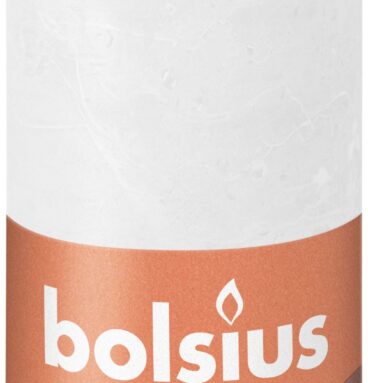 Bolsius Shine Collection Rustiek Stompkaars 130/68 Cloudy White- Wolkenwit