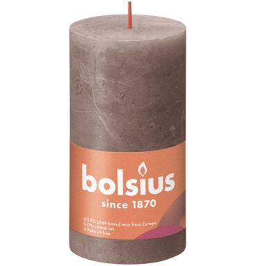 Bolsius Shine Collection Rustiek Stompkaars 130/68 Rustic Taupe