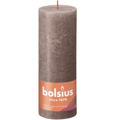 Bolsius Shine Collection Rustiek Stompkaars 190/68 Rustic Taupe