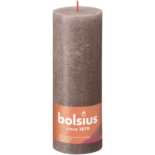 Bolsius Shine Collection Rustiek Stompkaars 190/68 Rustic Taupe