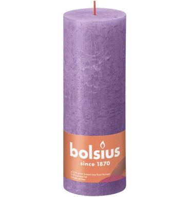 Bolsius Shine Collection Rustiek Stompkaars 190/68 Vibrant Violet ( Helder
