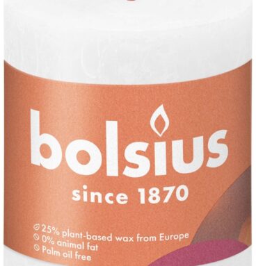 Bolsius Shine Collection Rustiek Stompkaars 80/68 Cloudy White- Wolkenwit