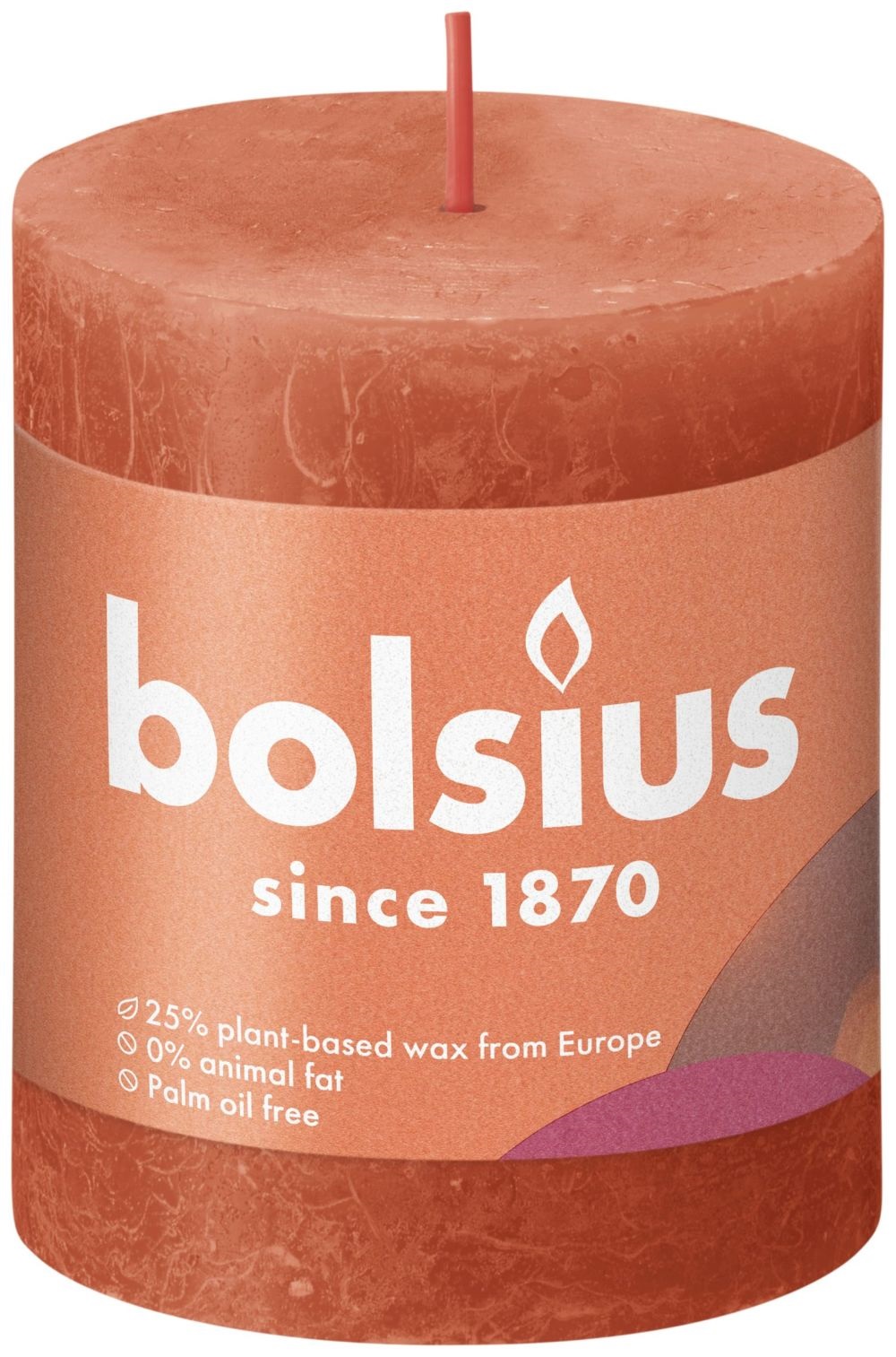 Bolsius Shine Collection Rustiek Stompkaars 80/68 Earthy Orange- Aards Oranje