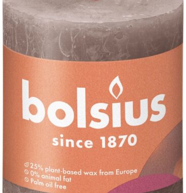 Bolsius Shine Collection Rustiek Stompkaars 80/68 Rustic Taupe