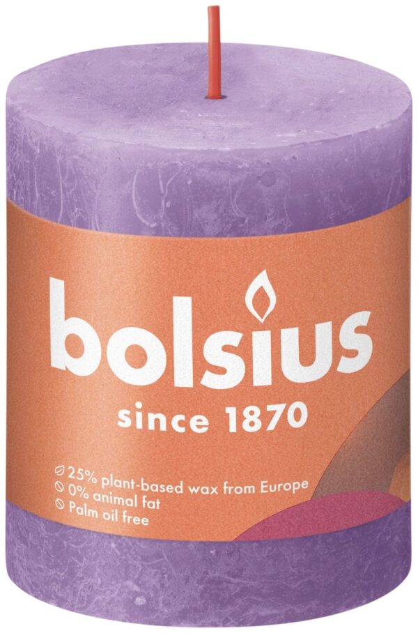 Bolsius Shine Collection Rustiek Stompkaars 80/68 Vibrant Violet ( Helder Violet