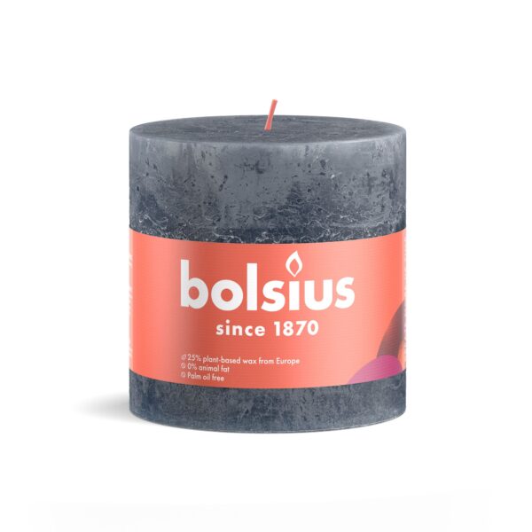 Bolsius Stompkaars 100/100 Rustiek Leisteen Blauw- Slate Blue