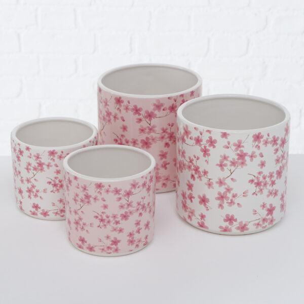 Boltze Home Bloempot Sakura 2-delig Ø12x11/Ø15x16cm Keramiek