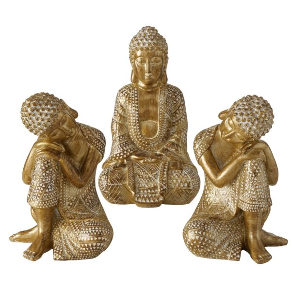 Boltze Home Buddha Figuur Dilara Polyresin H18cm Goud