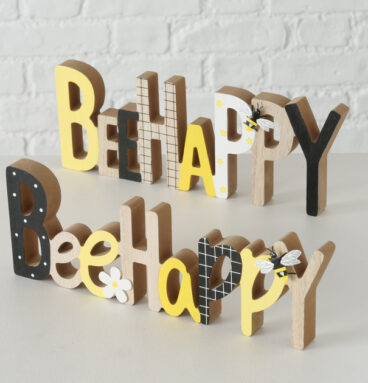 Boltze Home Houten Letters Be Happy Of Bee Happy L30cm