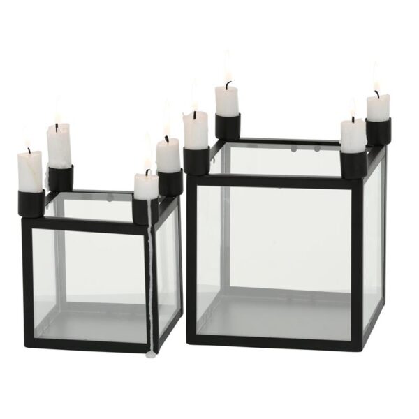 Boltze Home Kaarsenhouder Glas Set A 2 H15 En 19cm ( Exclusief Kaarsen )