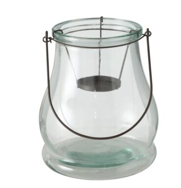 Boltze Home Theelichthouder Claire H26cm Transparant Glas Met Metalen Houder