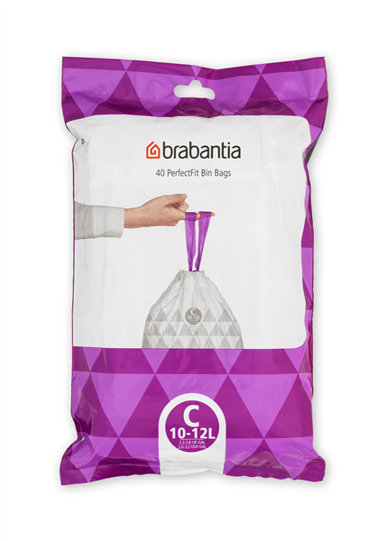 Brabantia PerfectFit 10-12 Liter Vuilniszakken C Dispenser Pack 40 Zakken