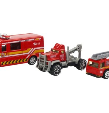 Brandweervoertuigen 3st In Blister 3 Verschillende Uitvoeringen
