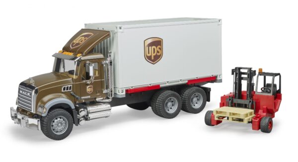 Bruder MACK Granite UPS Vrachtwagen Met Vorkheftruck