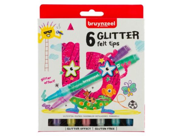 Bruynzeel 6 Glitter Felt Tips