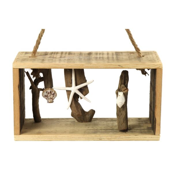 Countryfield Wandversiering Hout Met Schelpen 35x15x19cm